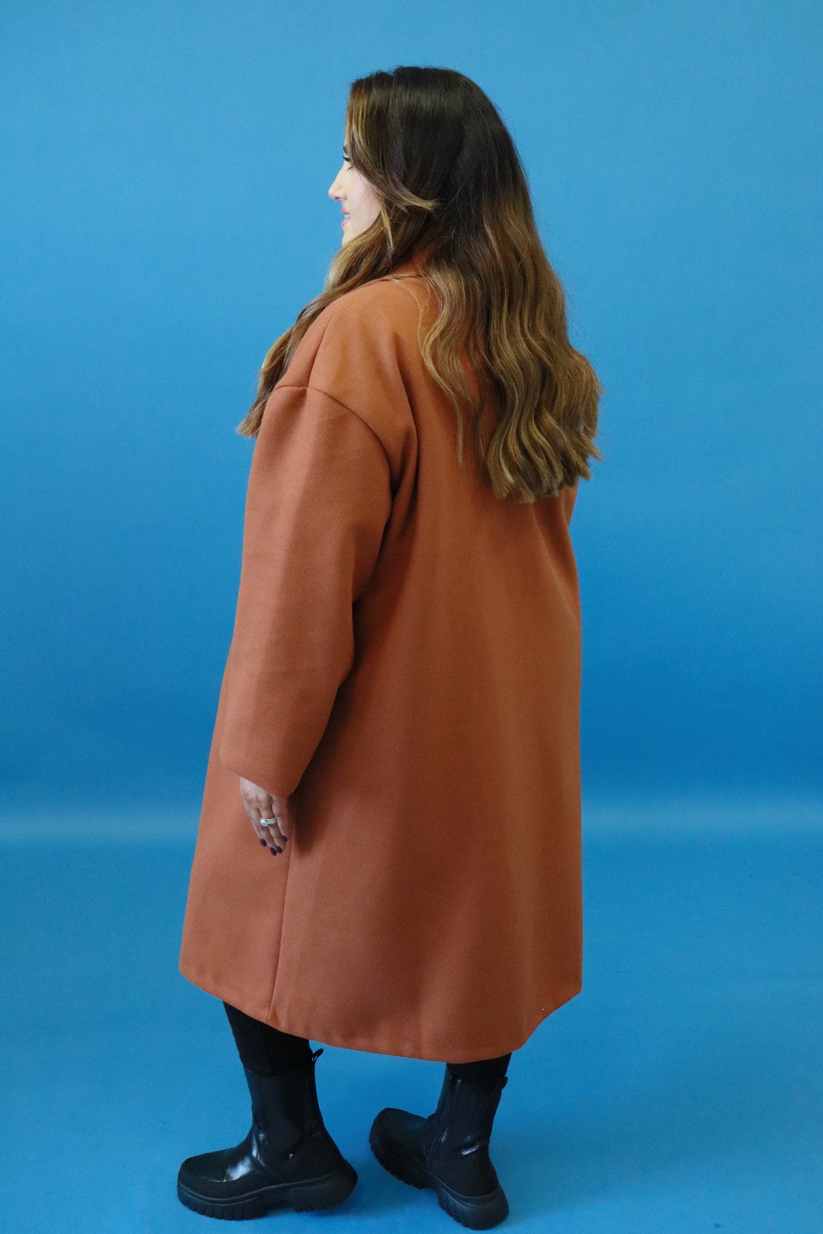 Sabrina Longline Jacket in Rust