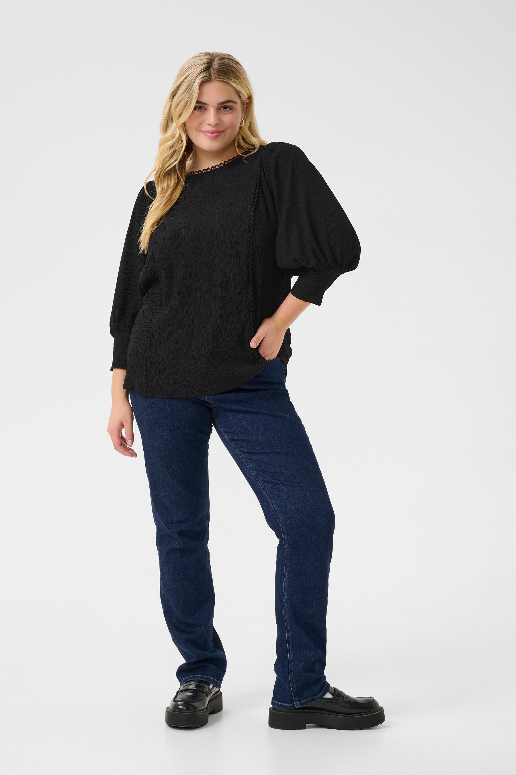 Kaffe Curve Alvina Blouse in Black