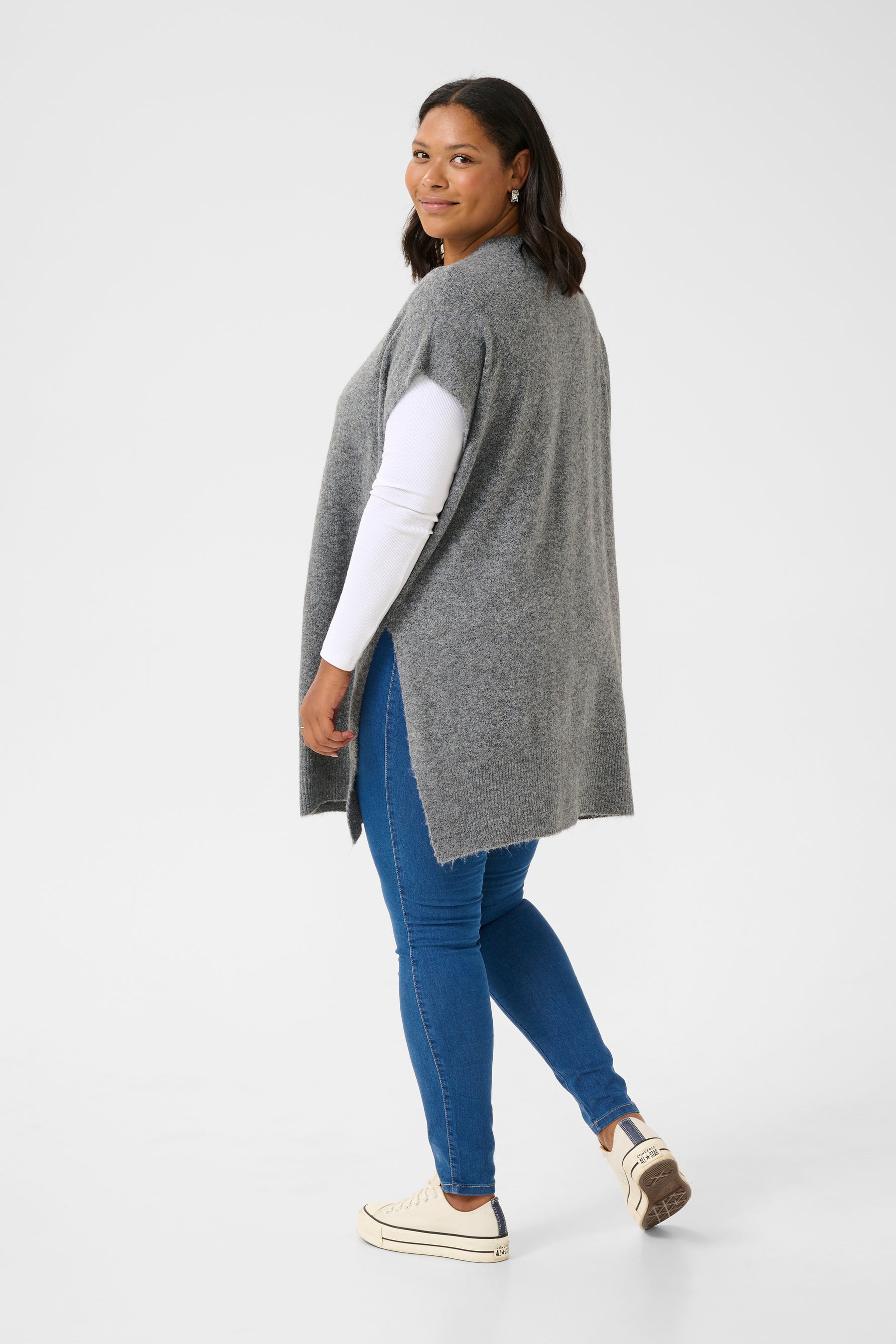 Kaffe Curve Annett Poncho in Grey