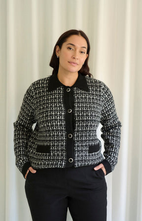 Kaffe Curve Bird Cardigan in Black