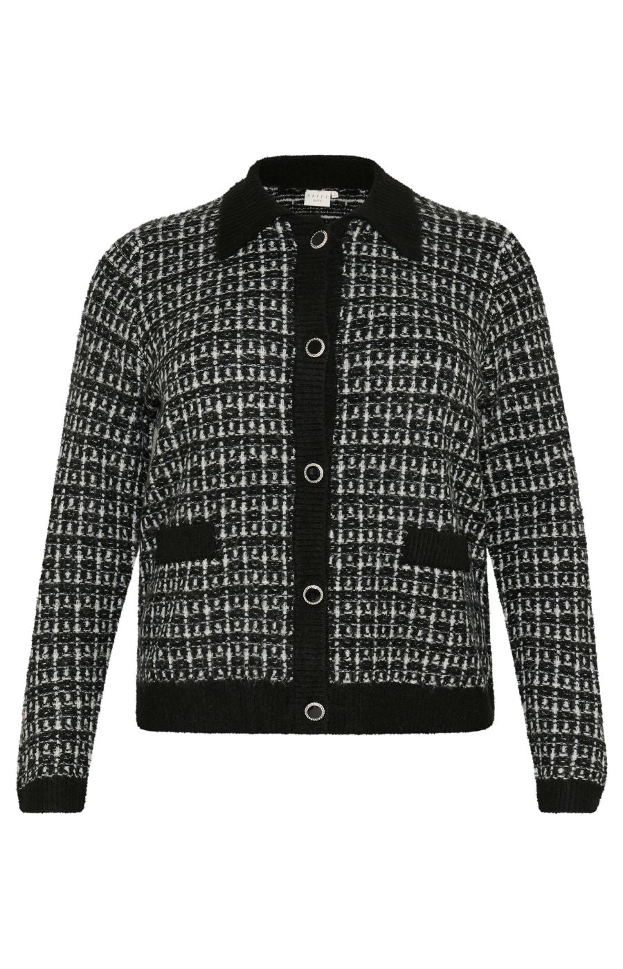 Kaffe Curve Bird Cardigan in Black