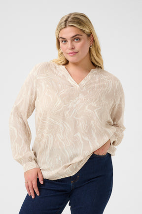 Kaffe Curve Diana Blouse in Beige