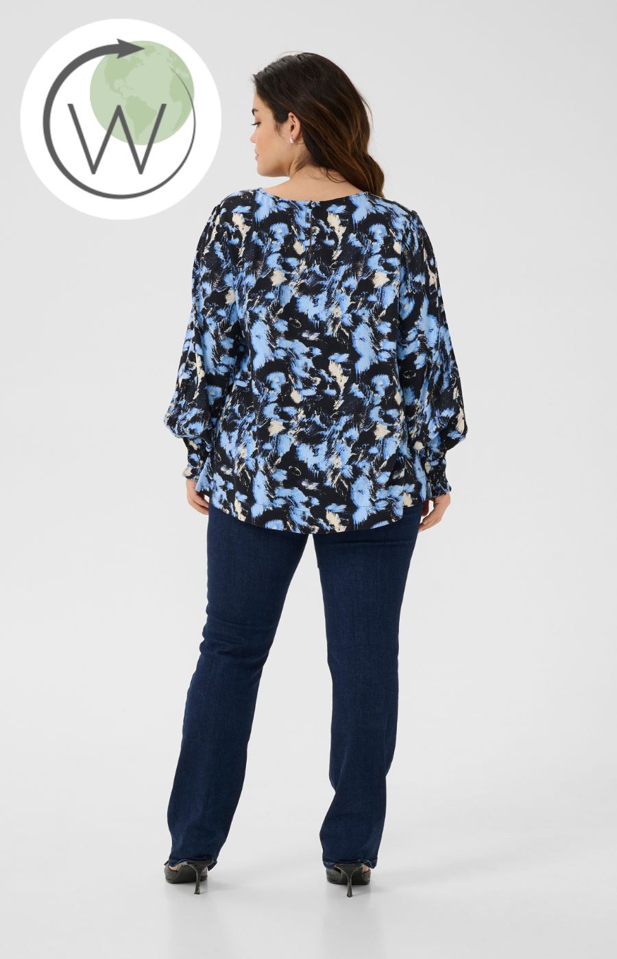 Kaffe Curve Lurana Blouse in Blue