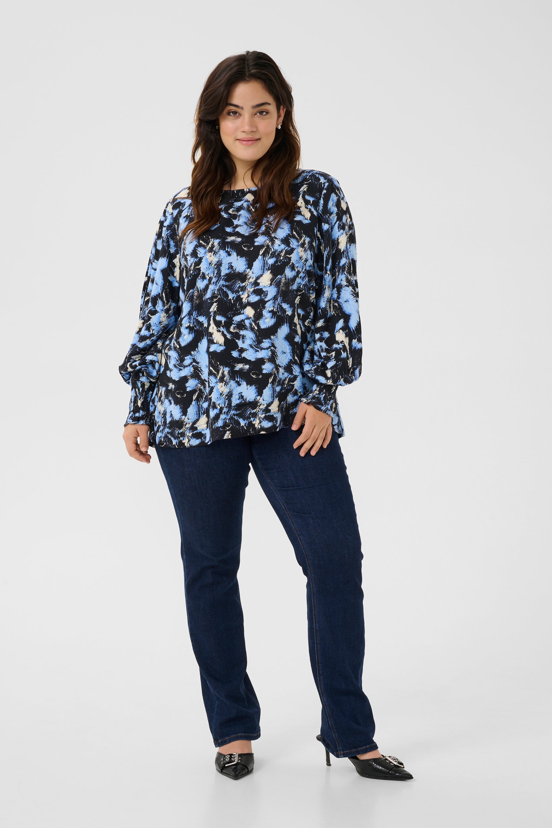 Kaffe Curve Lurana Blouse in Blue