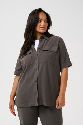 Kaffe Curve Nana Liah Shirt in Charcoal