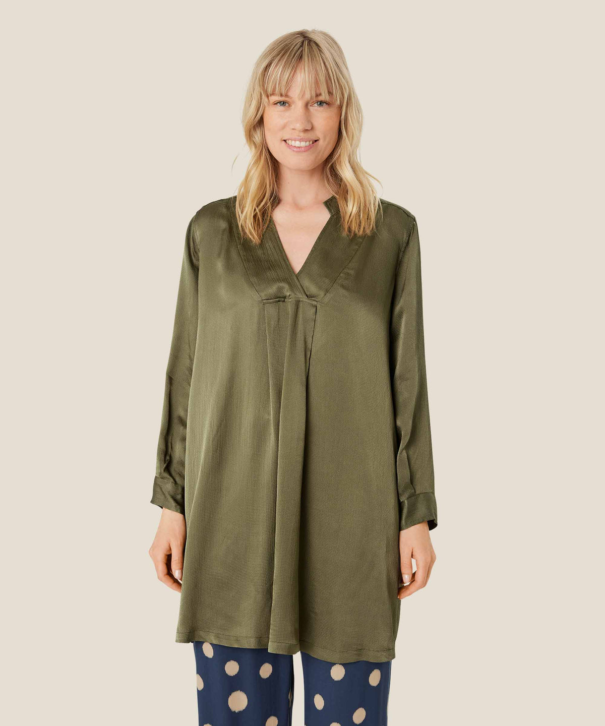 Masai Gona V-Neck Tunic in Khaki