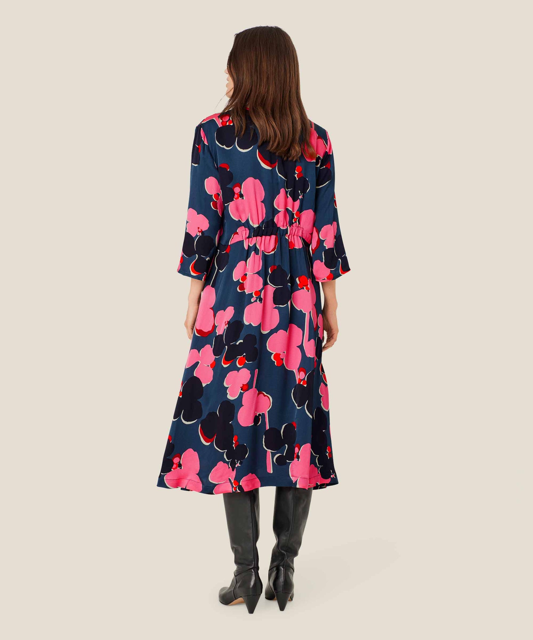 Masai Nathaly Dress in Navy/Pink