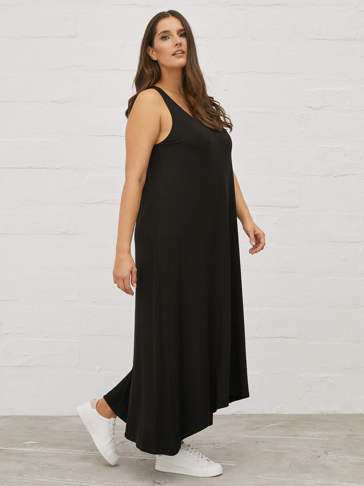 Mat Black Maxi Dress