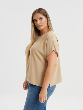 Mat Blouse in Beige