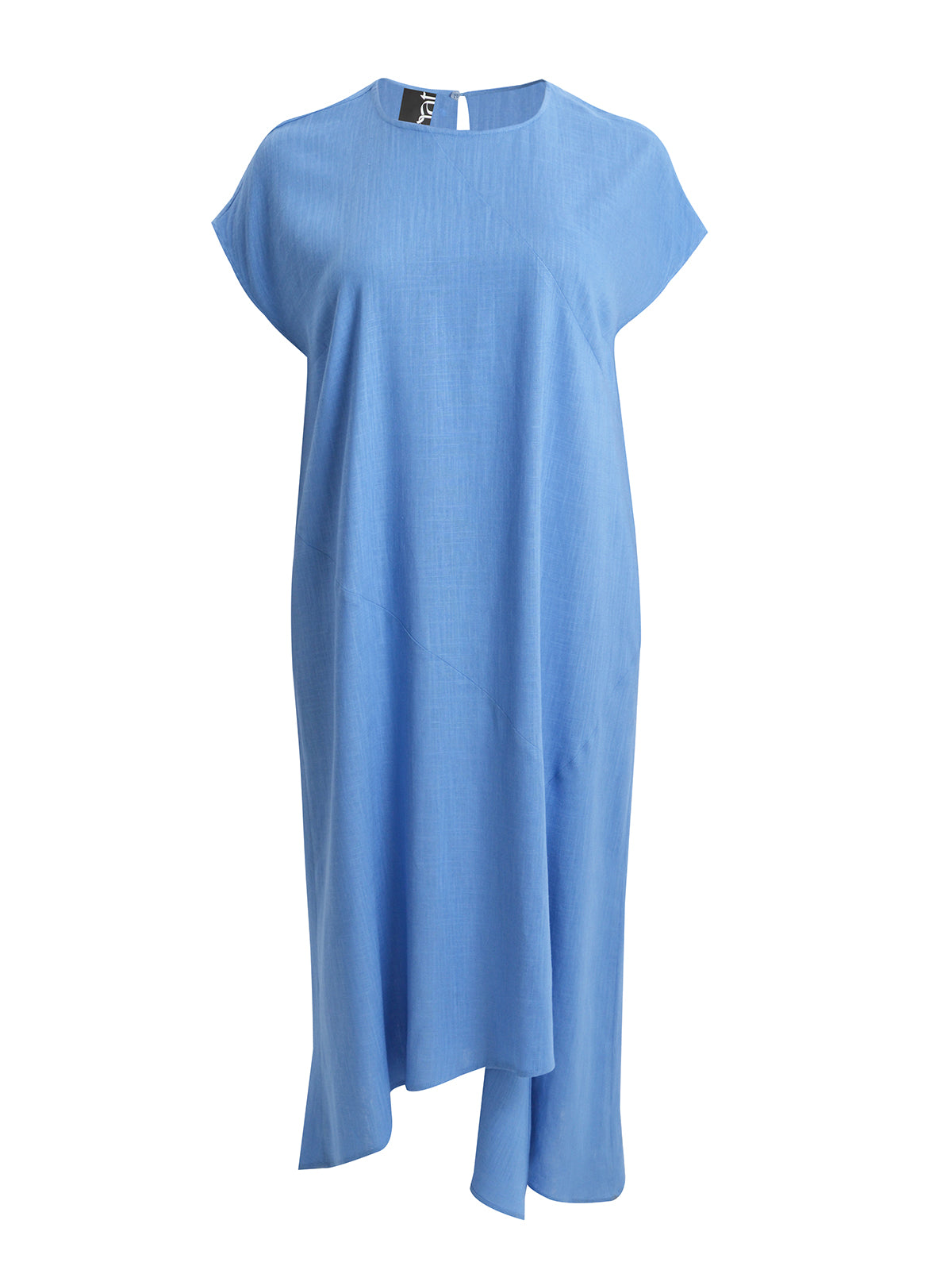 Mat Blue Slit Dress