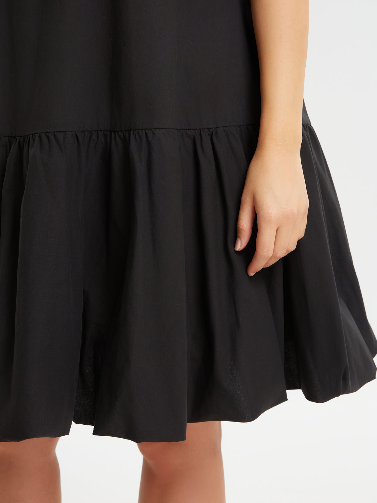 Mat Bubble Hem Dress in Black