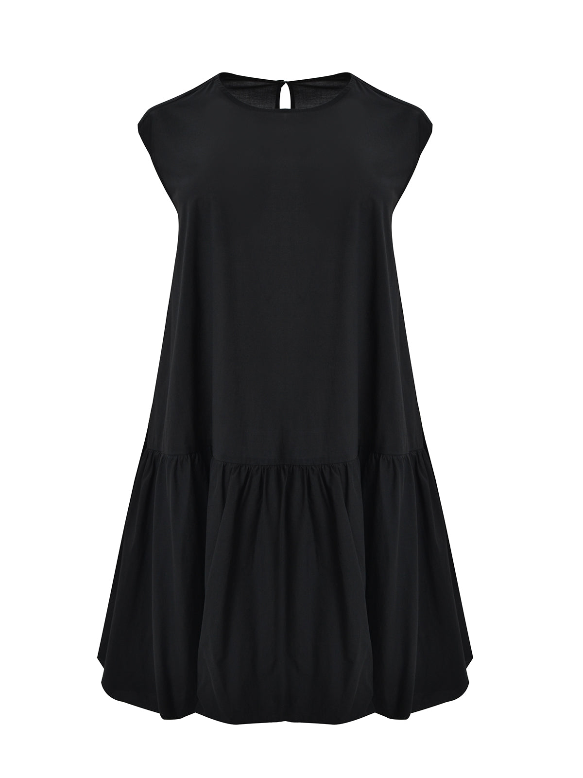 Mat Bubble Hem Dress in Black