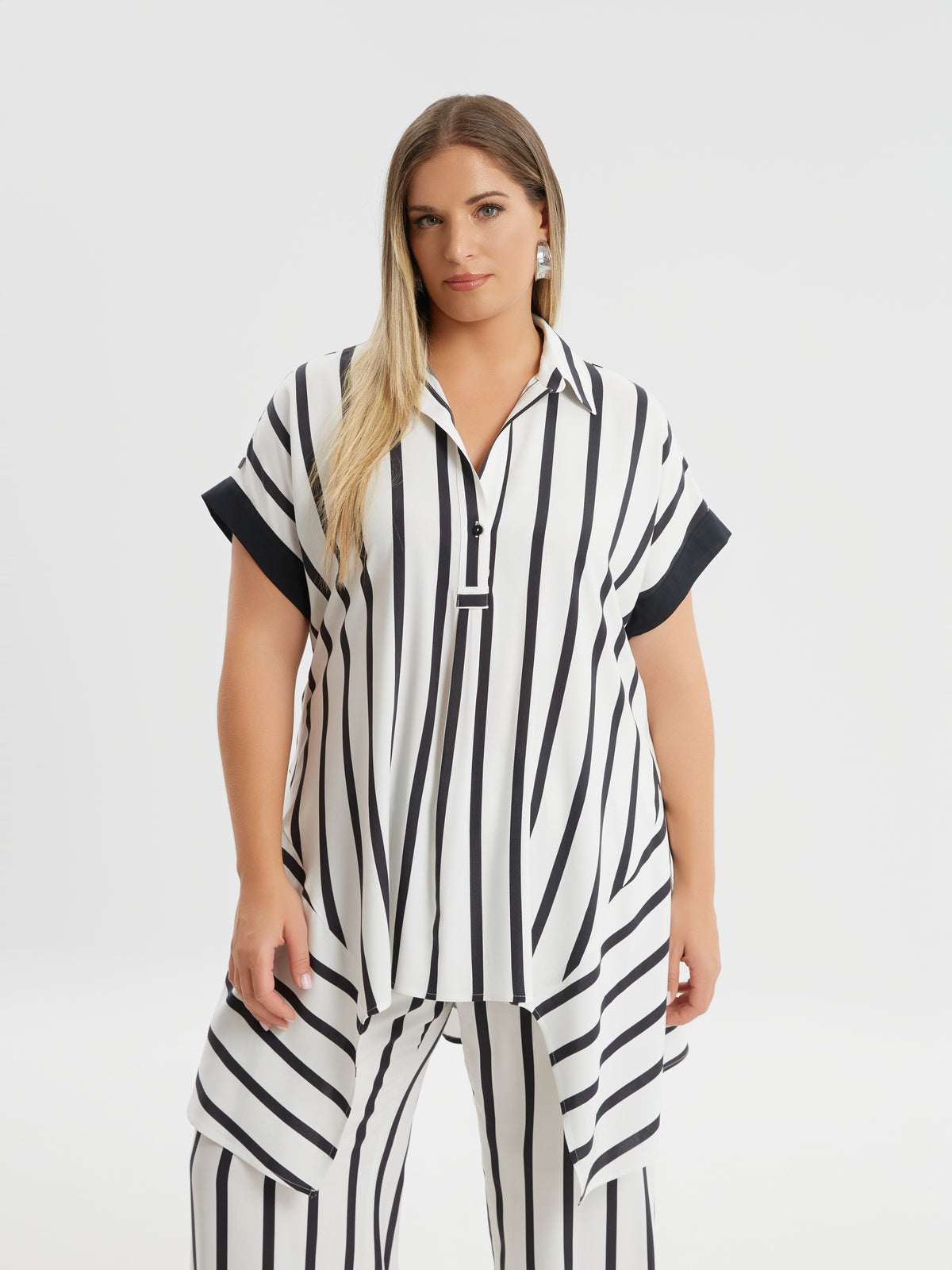 Mat Striped Tunic