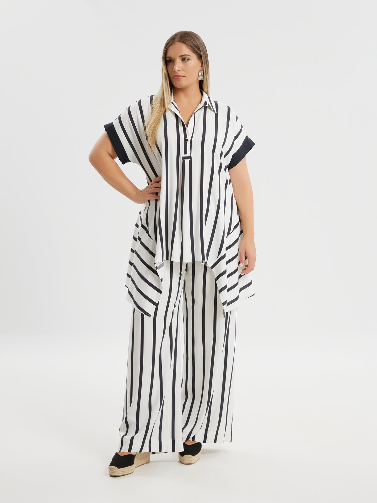 Mat Striped Tunic