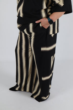 Mat Trouser in Black/Beige