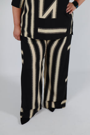 Mat Trouser in Black/Beige