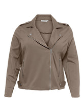 Only Carmakoma Jersey Biker Jacket in Taupe