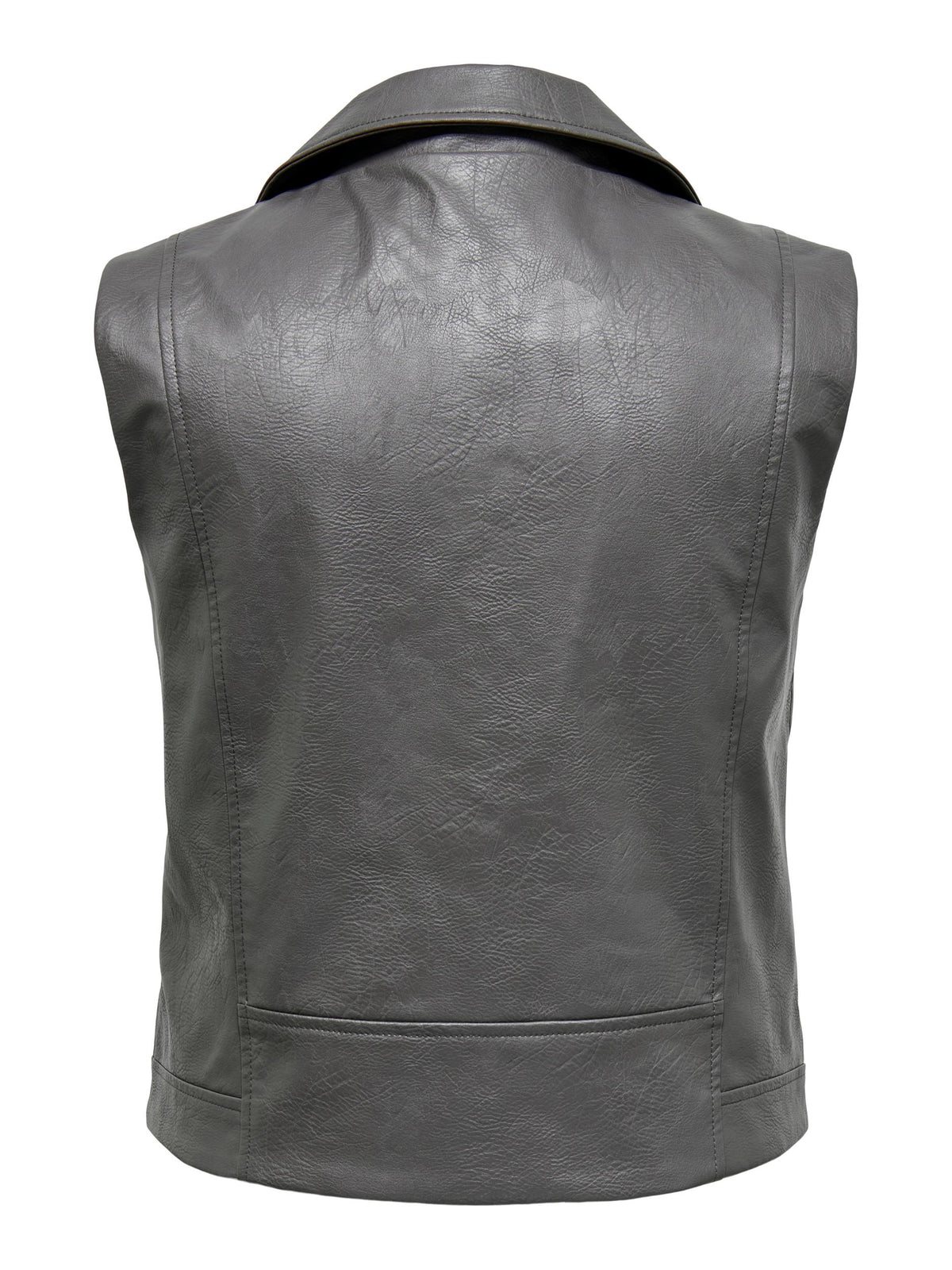 Only Carmakoma Vera Sleeveless Faux Leather Jacket in Grey