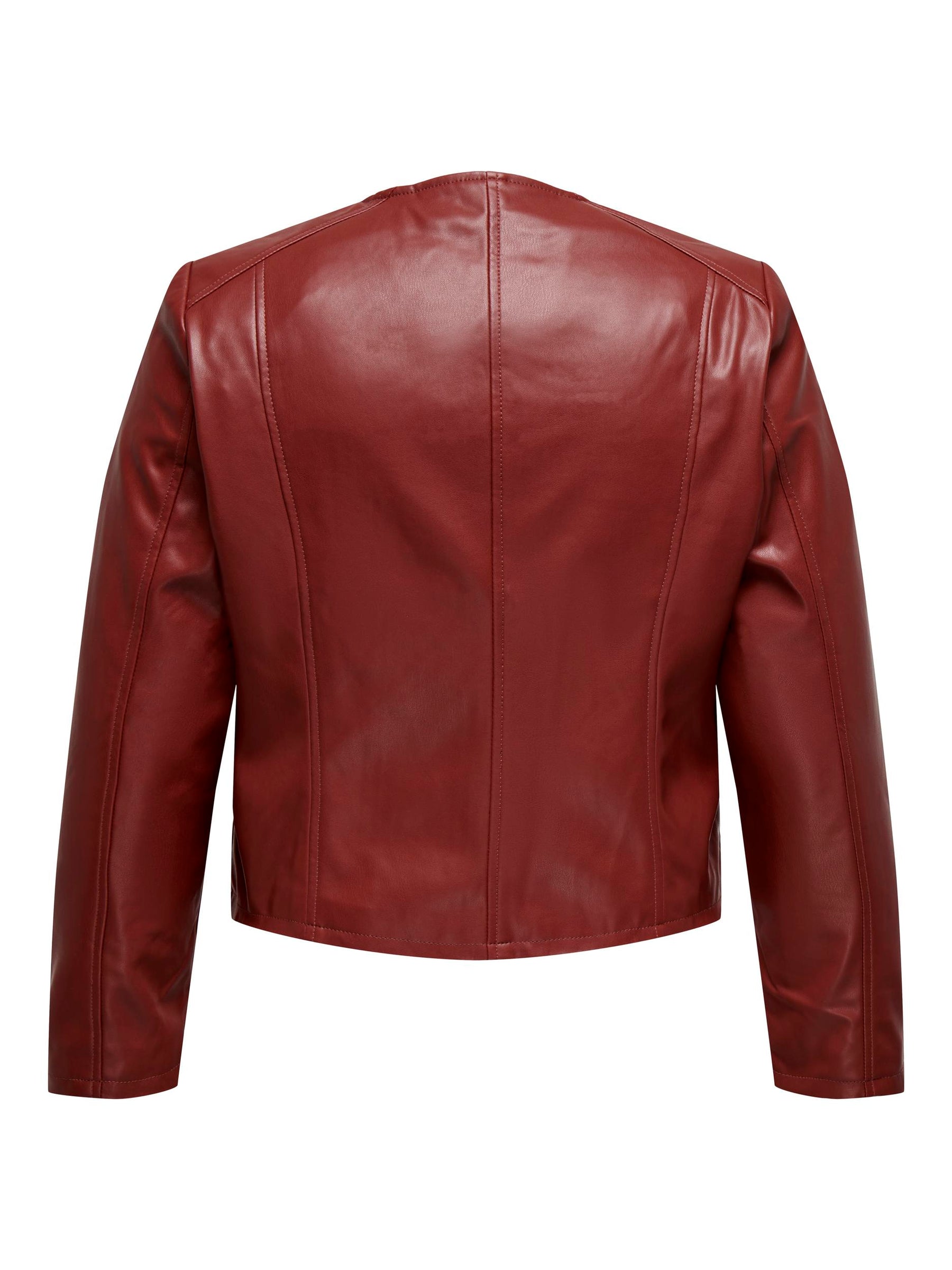 Only Carmakoma Echo Faux Leather Jacket in Red