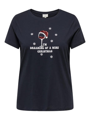 Only Carmakoma Wine Christmas T-shirt