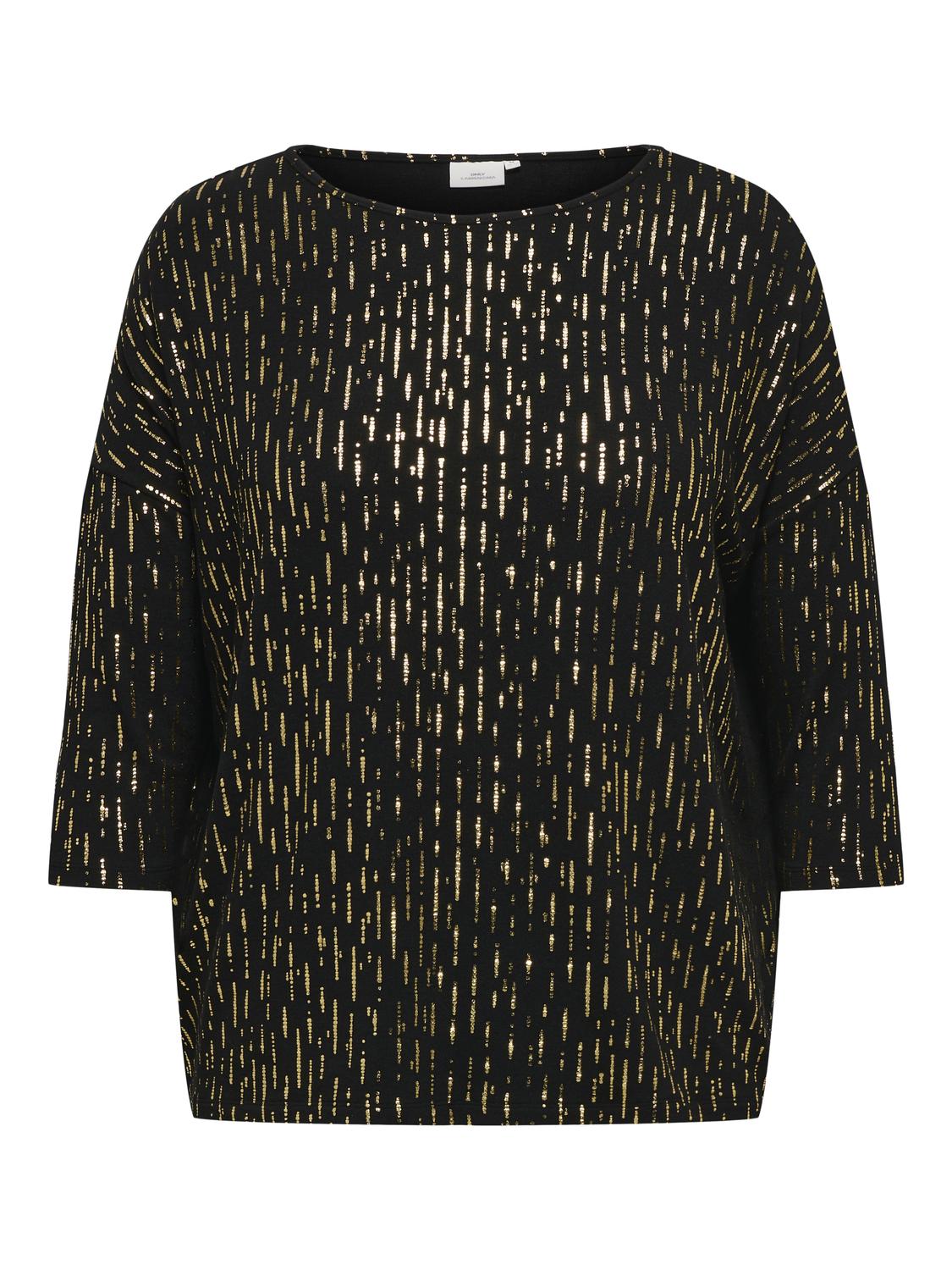 Only Carmakoma Foila Top in Black with Gold