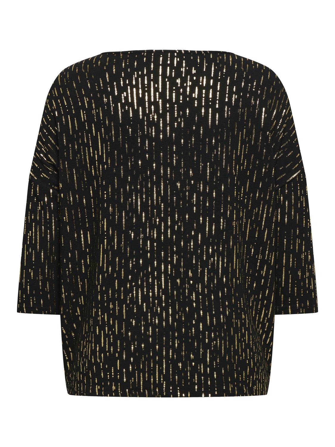 Only Carmakoma Foila Top in Black with Gold