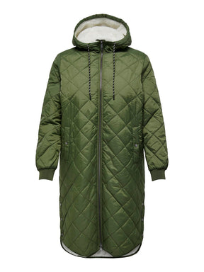 Only Carmakoma Sandy Quilted Coat in Khaki