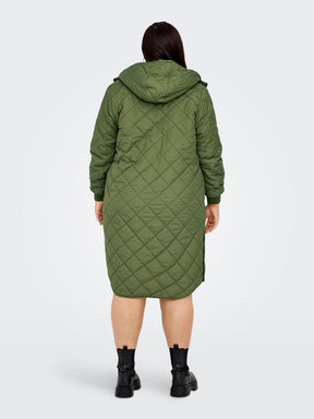 Only Carmakoma Sandy Quilted Coat in Khaki