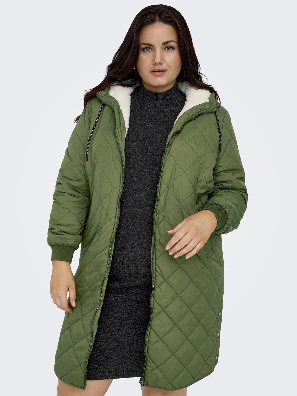 Only Carmakoma Sandy Quilted Coat in Khaki