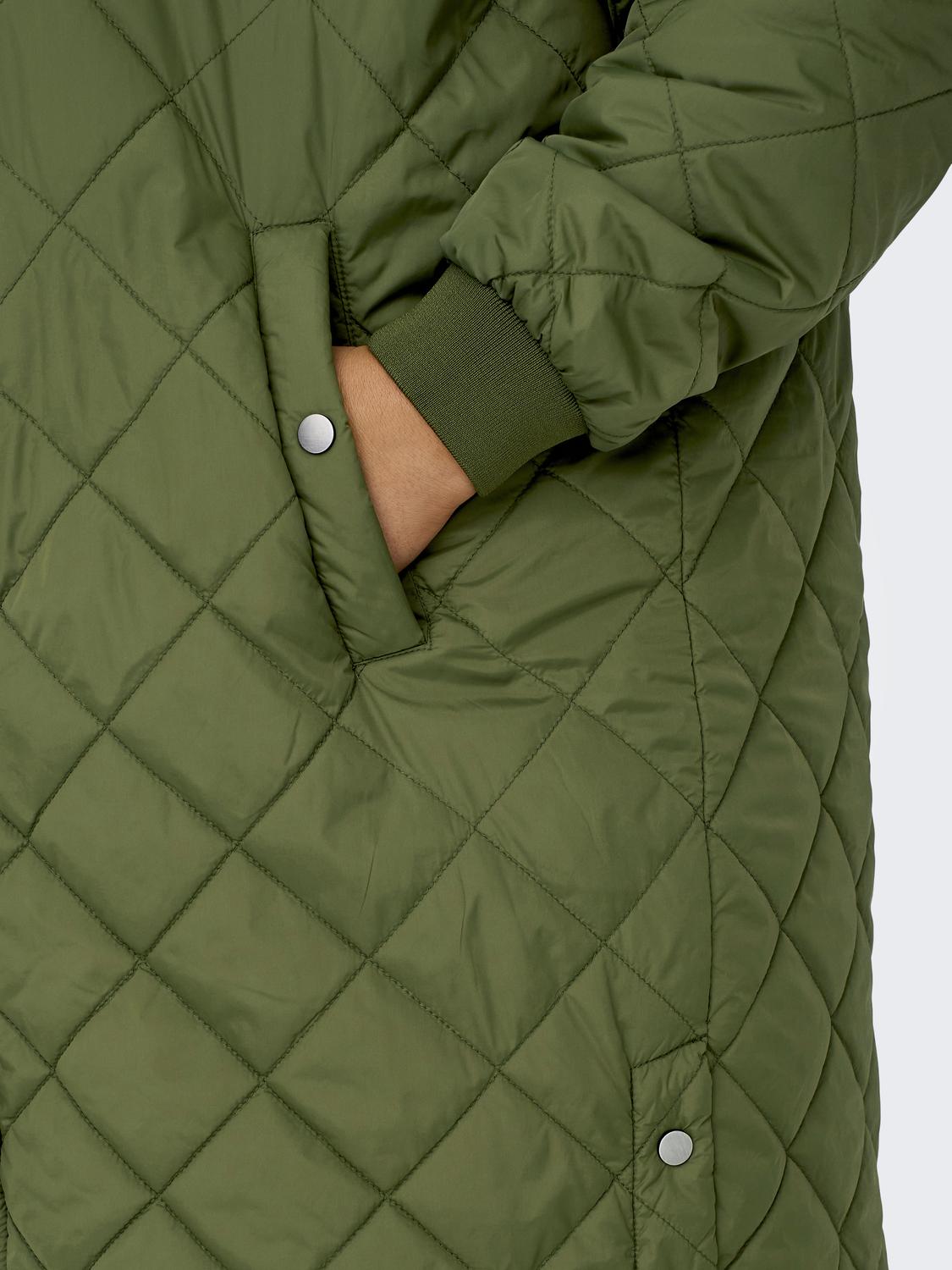 Only Carmakoma Sandy Quilted Coat in Khaki