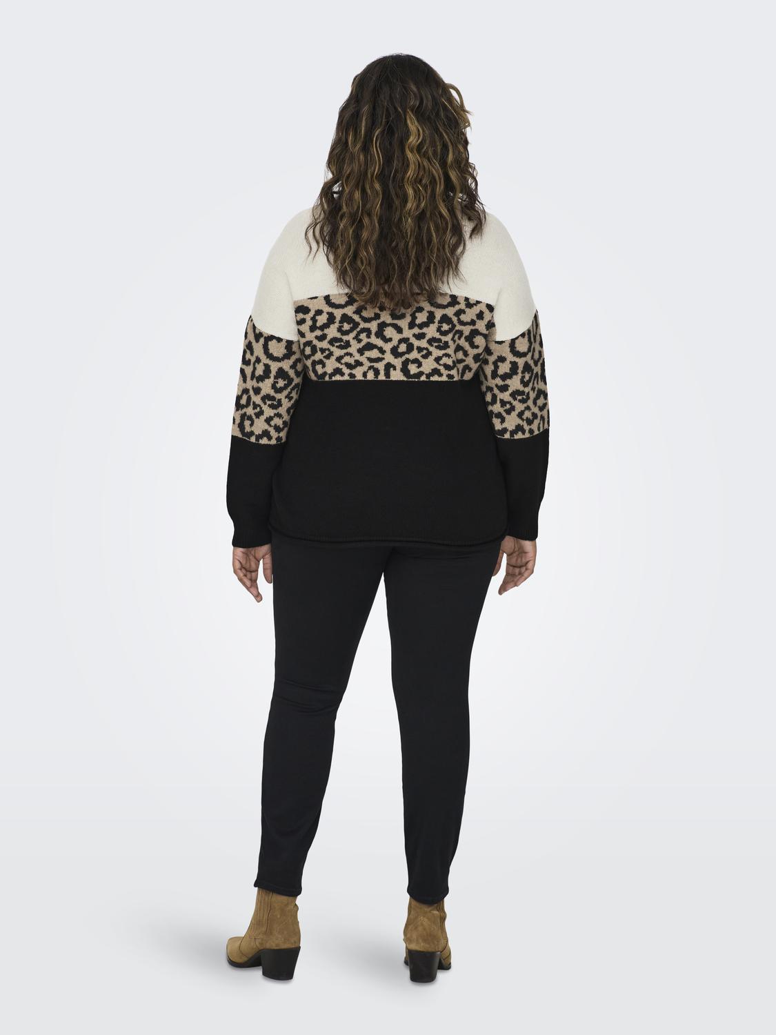 Only Carmakoma Jade Knit Jumper in Leopard