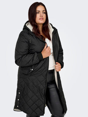 Only Carmakoma Sandy Quilted Coat in Black