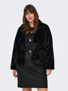 Only Carmakoma Vida Faux Fur Jacket in Black