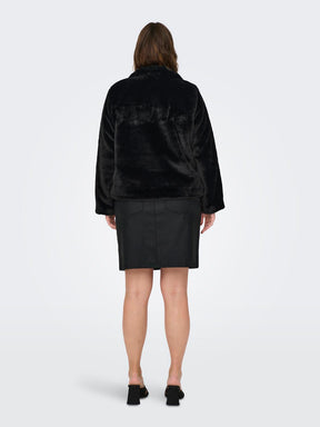 Only Carmakoma Vida Faux Fur Jacket in Black