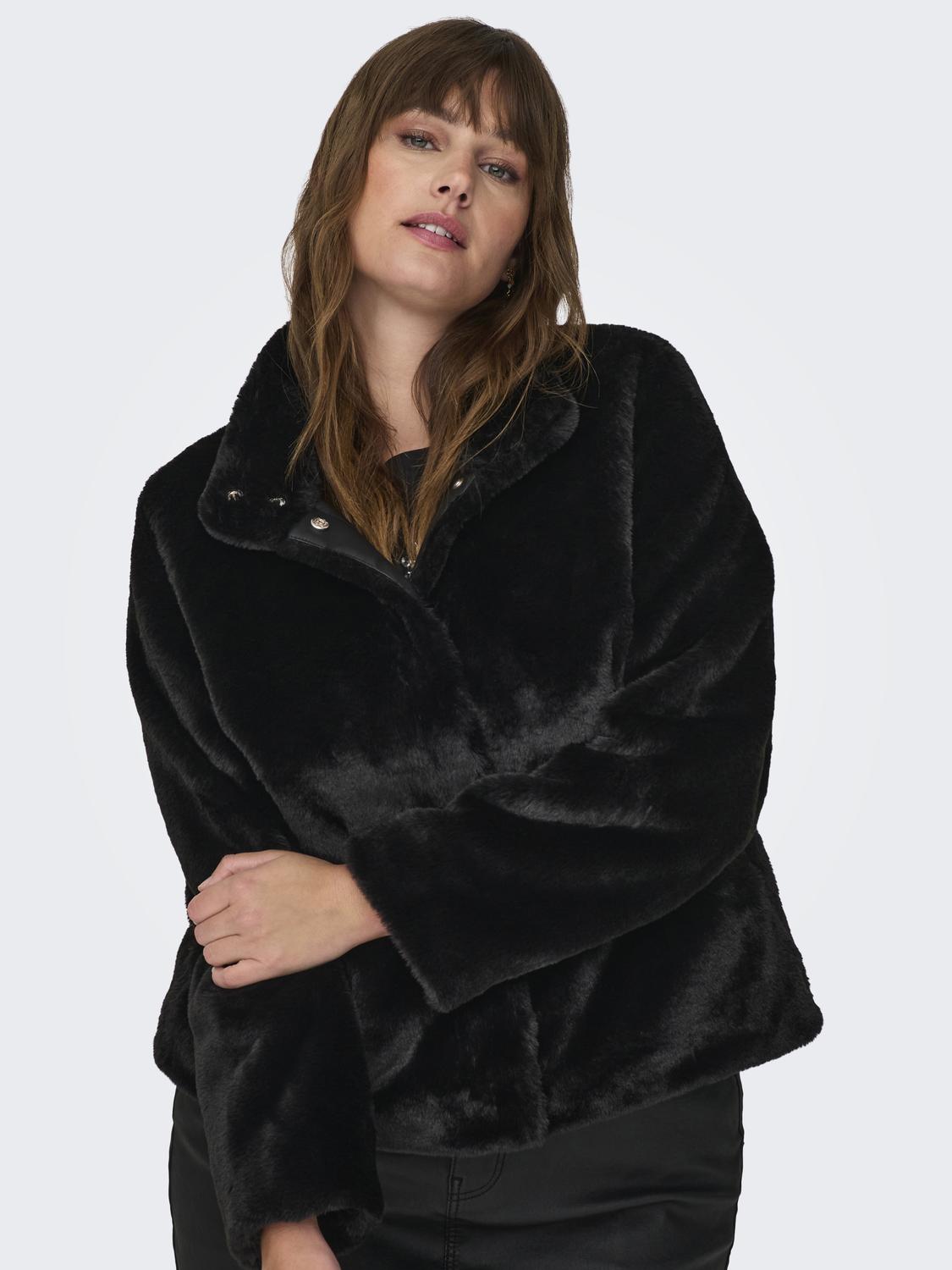 Only Carmakoma Vida Faux Fur Jacket in Black