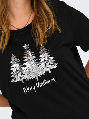 Only Carmakoma Christmas Silver Tree T-shirt