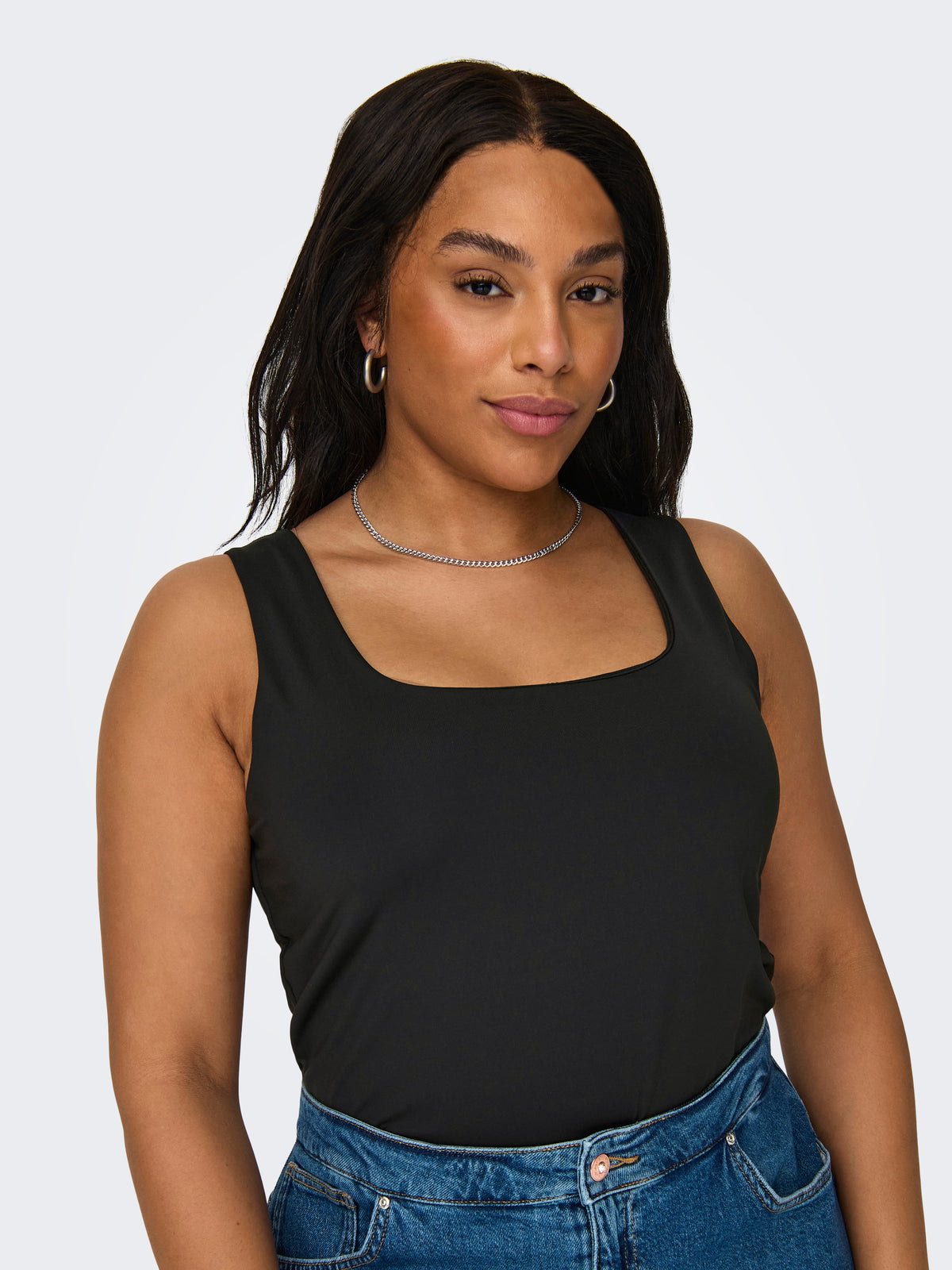Only Carmakoma Rea 2 Way Vest Top In Black