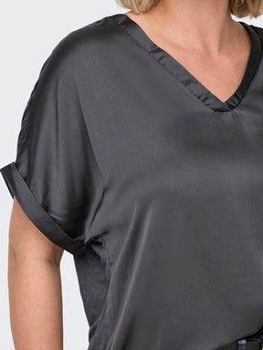 Only Carmakoma Brynja Blouse in Charcoal Grey