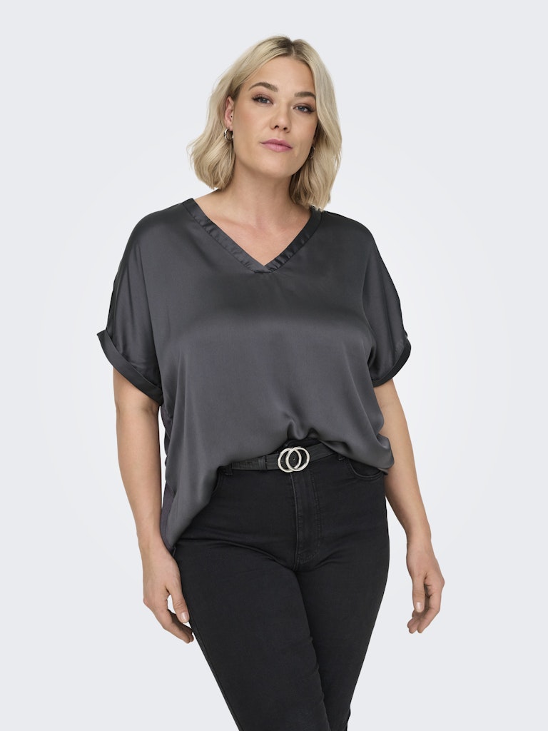 Only Carmakoma Brynja Blouse in Charcoal Grey