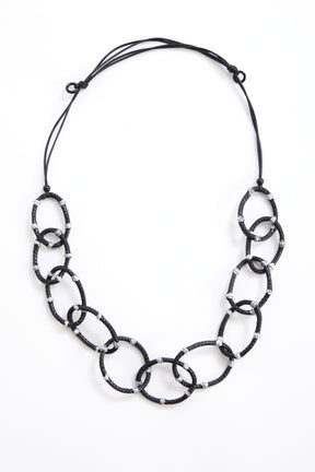 Ora Loop Necklace in Black and Silver