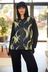 Ora Lime Swirl Hooded Top