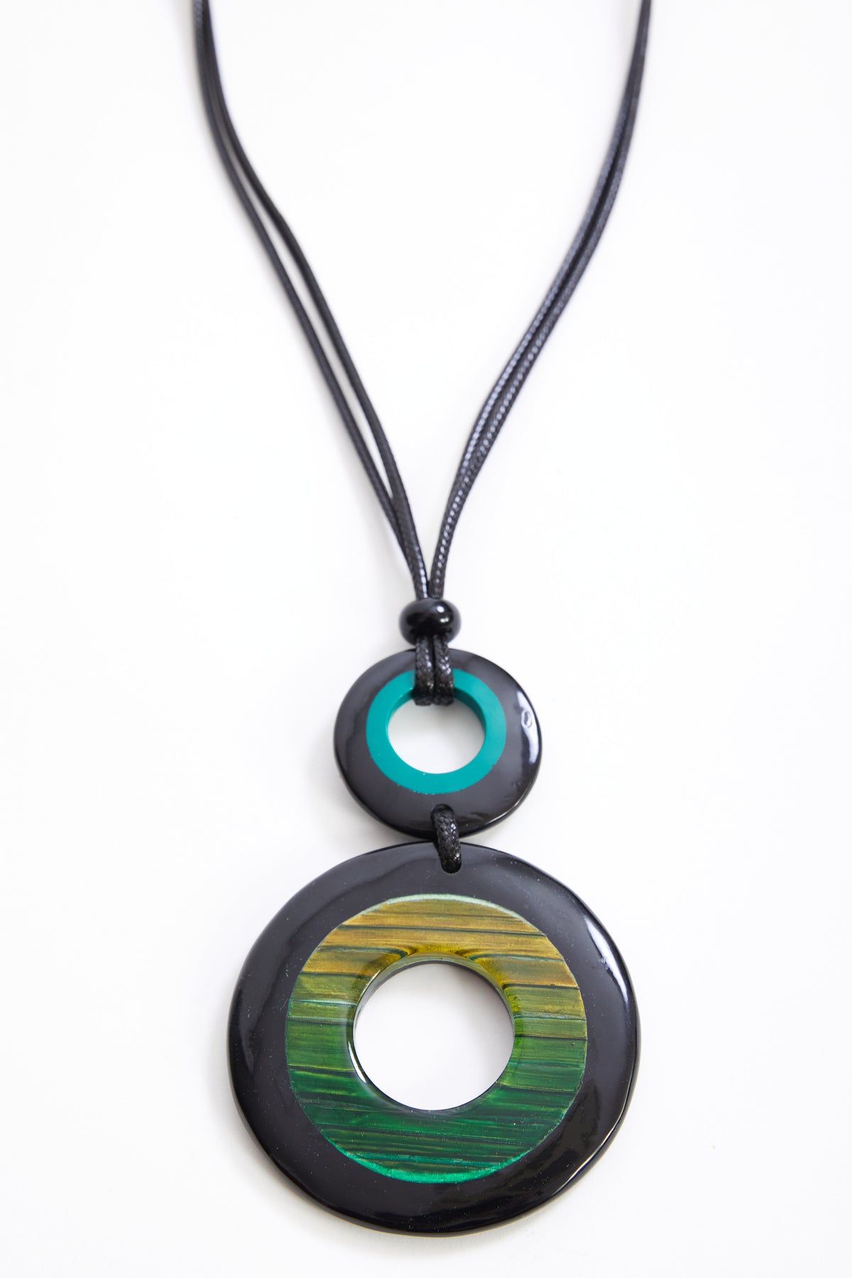 Ora Colour Stripe Disc Necklace
