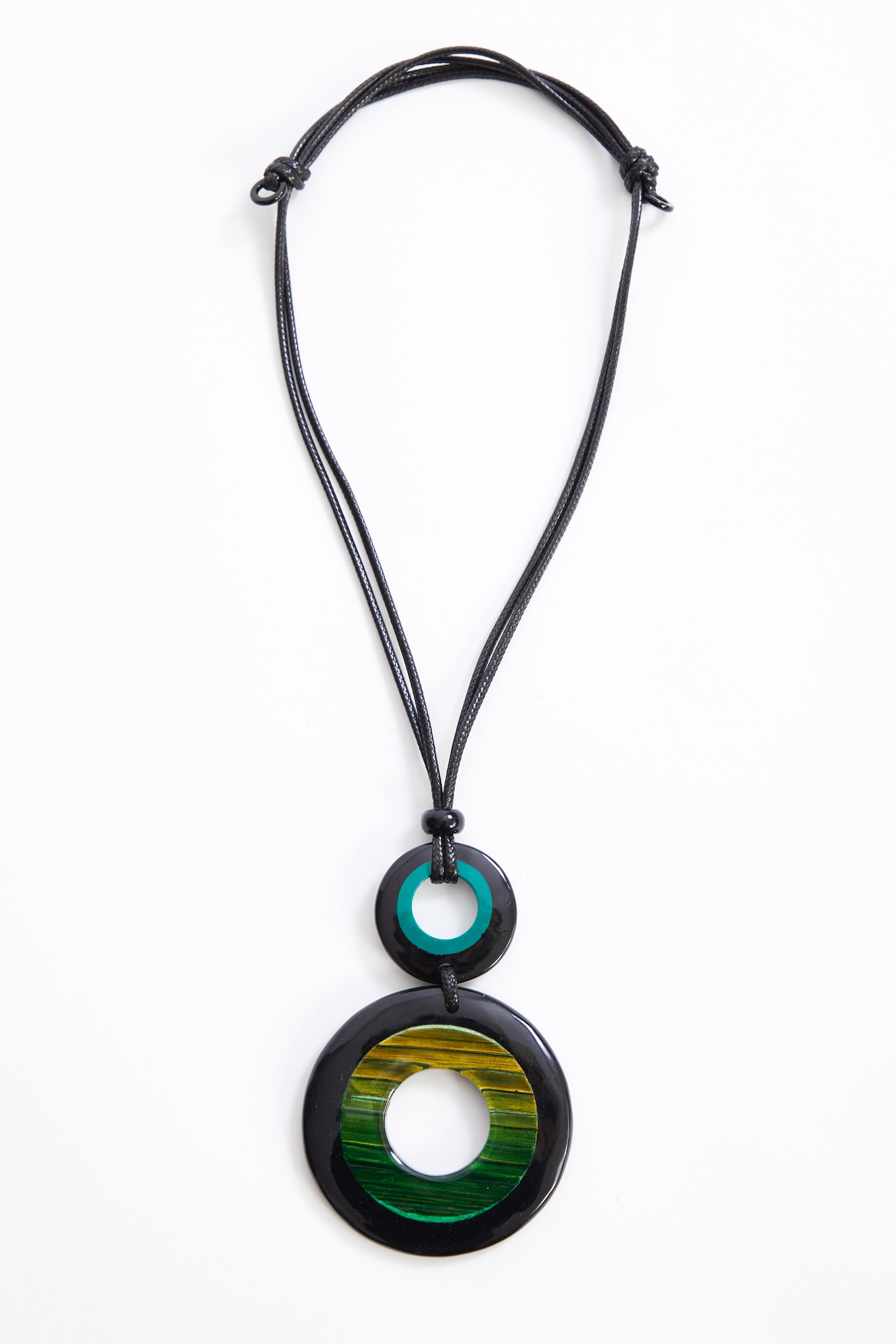 Ora Colour Stripe Disc Necklace