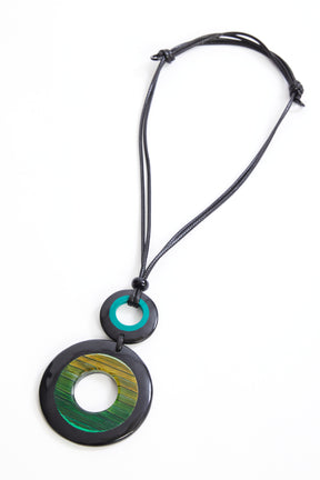 Ora Colour Stripe Disc Necklace