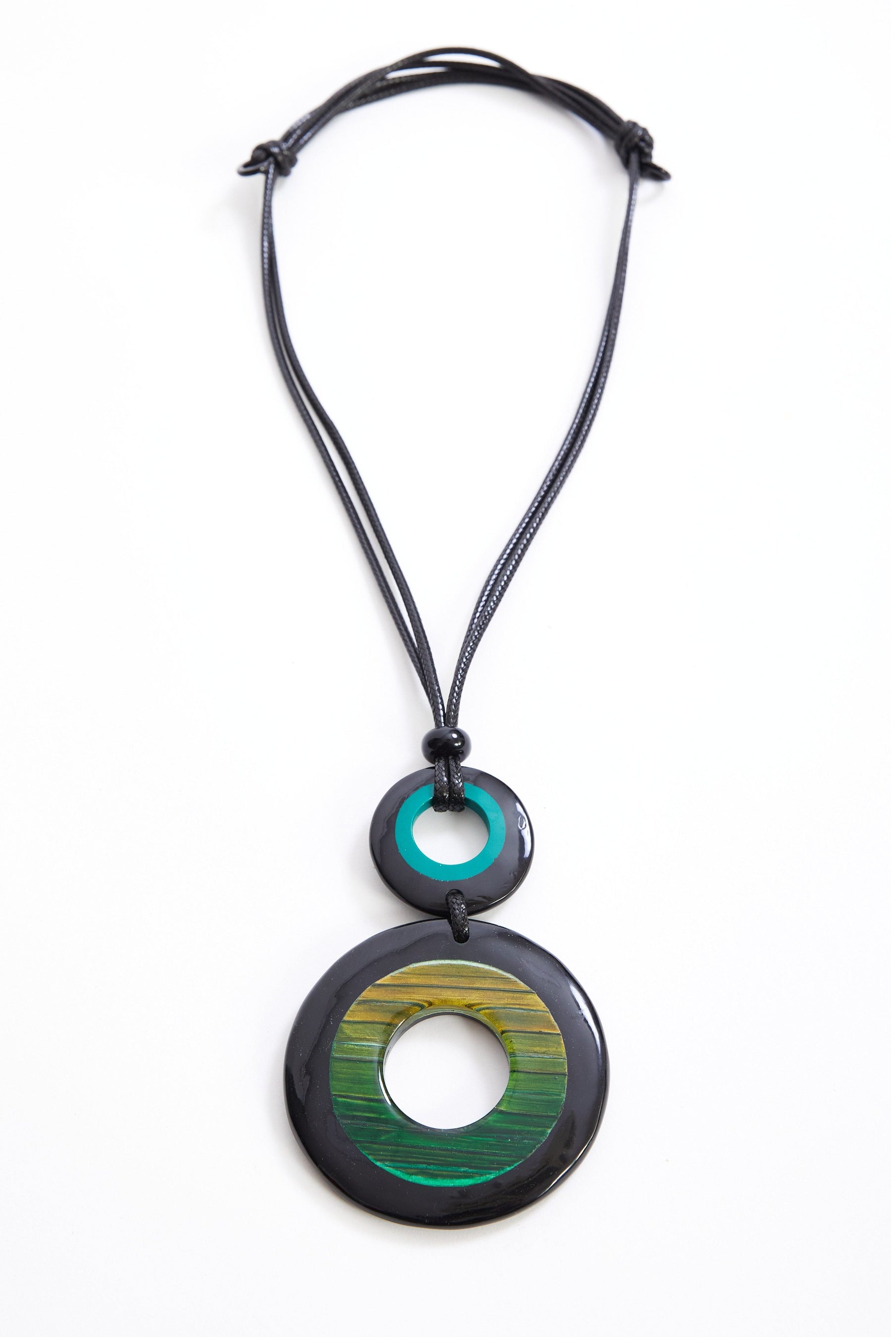 Ora Colour Stripe Disc Necklace