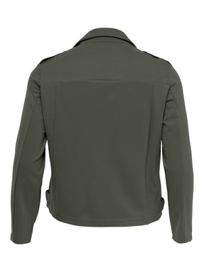 Only Carmakoma Jersey Biker Jacket in Khaki