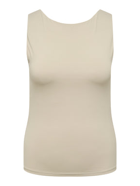 Only Carmakoma Rea Vest Top in Beige