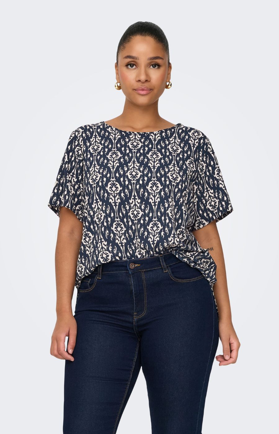 Only Carmakoma Vica Blouse in Navy Eclipse