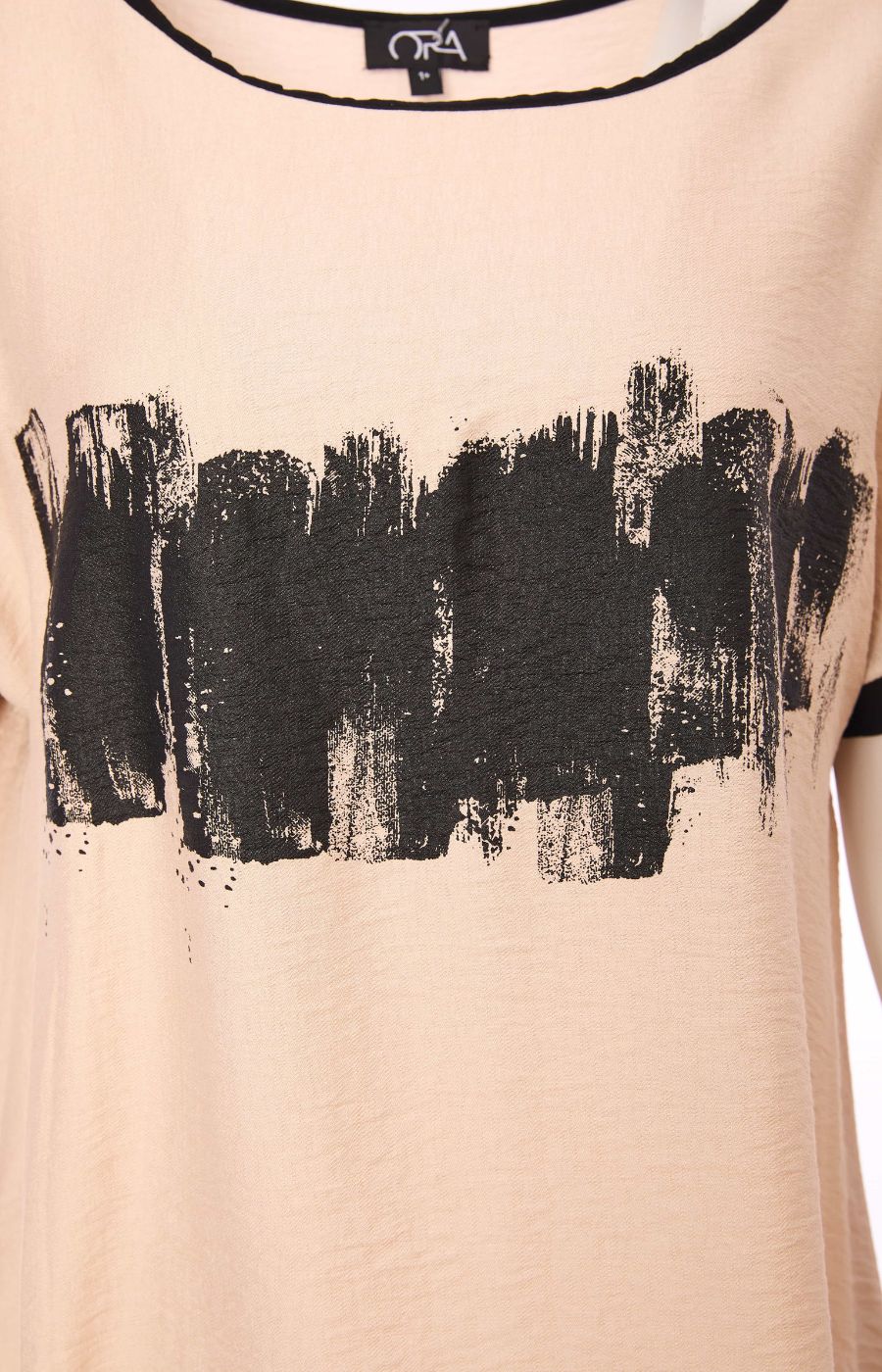 Ora Brushstroke Top in Beige