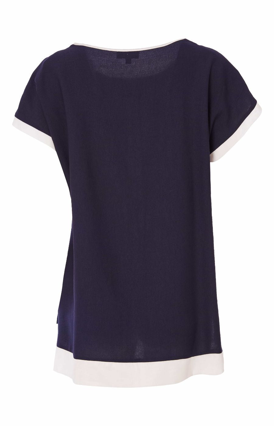 Ora Brushstroke Top in Navy